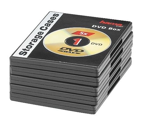 HAMA DVD-Box Standard Sort 5-pak i gruppen HJEMMEELEKTRONIK / Lagringsmedier / CD / DVD / BD-diske / CD / DVD-opbevaring hos TP E-commerce Nordic AB (38-47344)
