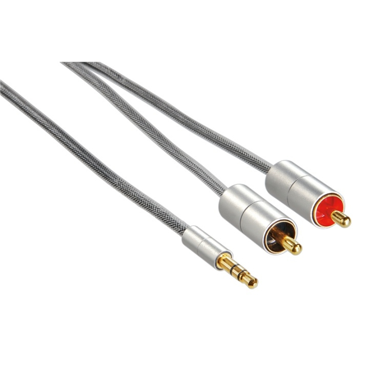 Hama Kabel AluLine 3,5mm-2xRCA 1m i gruppen HJEMMEELEKTRONIK / Kabler og adaptere / Audio Analog / 3.5 mm hos TP E-commerce Nordic AB (38-47406)