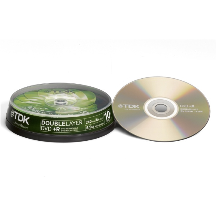 TDK DVD+R 8,5GB Doublelayer Cakebox 10 stk i gruppen HJEMMEELEKTRONIK / Lagringsmedier / CD / DVD / BD-diske / DVD+R hos TP E-commerce Nordic AB (38-47845)