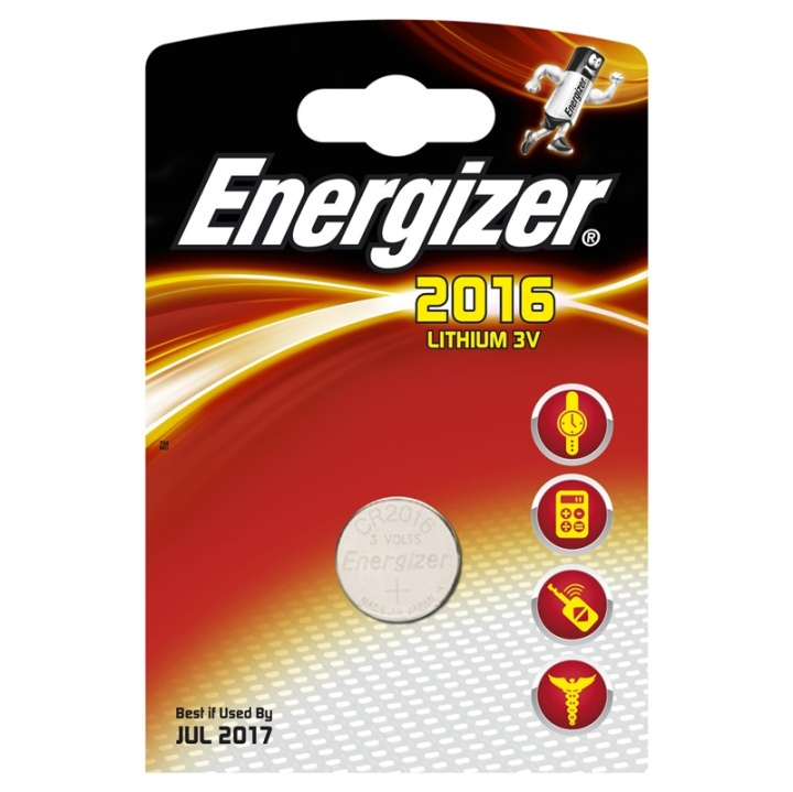 Energizer Knapcellebatteri CR2016 Lithium 1-pak i gruppen HJEMMEELEKTRONIK / Batterier og opladere / Batterier / Knapcelle hos TP E-commerce Nordic AB (38-47909)