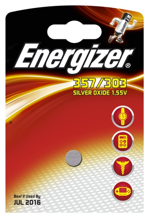 Energizer Knapcellebatteri 357/303 Sølvoxid 1-pak i gruppen HJEMMEELEKTRONIK / Batterier og opladere / Batterier / Knapcelle hos TP E-commerce Nordic AB (38-47918)