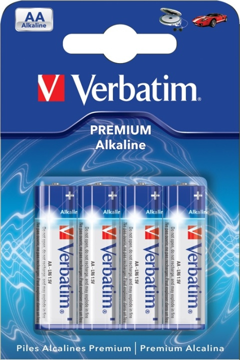 Verbatim Premium Alkaline, LR06 / AA batterier, 1,5 V, 4-pak i gruppen HJEMMEELEKTRONIK / Batterier og opladere / Batterier / AA hos TP E-commerce Nordic AB (38-5159)