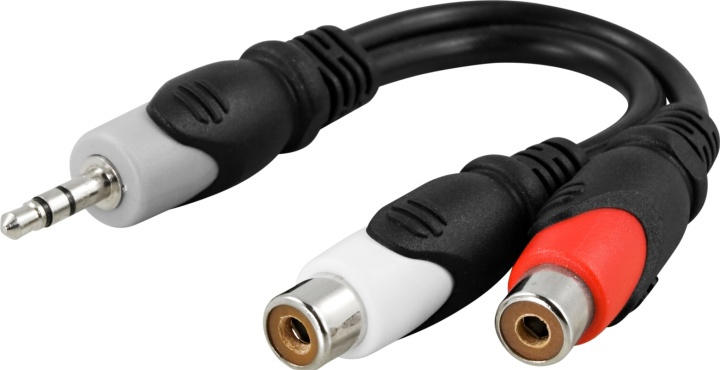 DELTACO multimedie-adapter 3,5mm han til 2xRCA hun i gruppen HJEMMEELEKTRONIK / Kabler og adaptere / RCA / Adaptere hos TP E-commerce Nordic AB (38-5173)