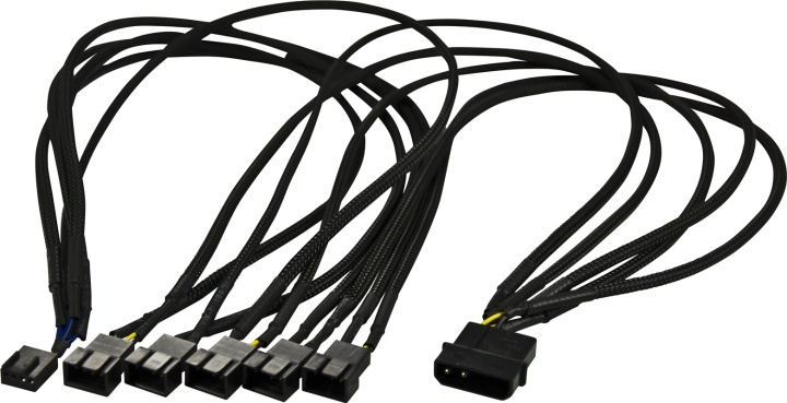 AKASA splitterkabel til 4-pins blæsere, fra 1 til 5, 1x4-pin PWM hun, i gruppen COMPUTERTILBEHØR / Kabler og adaptere / Interne / Strømkabler og adaptere hos TP E-commerce Nordic AB (38-52563)