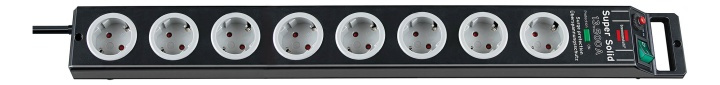 Super-Solid surge protection 13.500 A 8-way black 2,5 m H05VV-F 3G1,5 i gruppen HJEM, HUS & HAVE / Elektricitet & Belysning / Stikdåse hos TP E-commerce Nordic AB (38-52755)