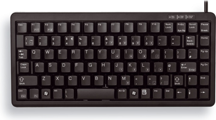 CHERRY - kompakt minitastatur, USB, svensk, sort i gruppen COMPUTERTILBEHØR / Mus og tastatur / Tastatur / Med ledning hos TP E-commerce Nordic AB (38-52826)