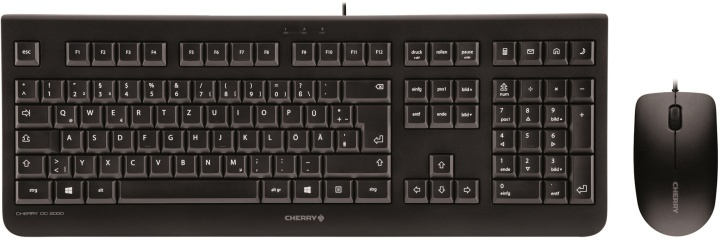 Cherry DC 2000, standardtastatur inkl. 3-knappers mus,sort i gruppen COMPUTERTILBEHØR / Mus og tastatur / Tastatur / Pakke hos TP E-commerce Nordic AB (38-52834)