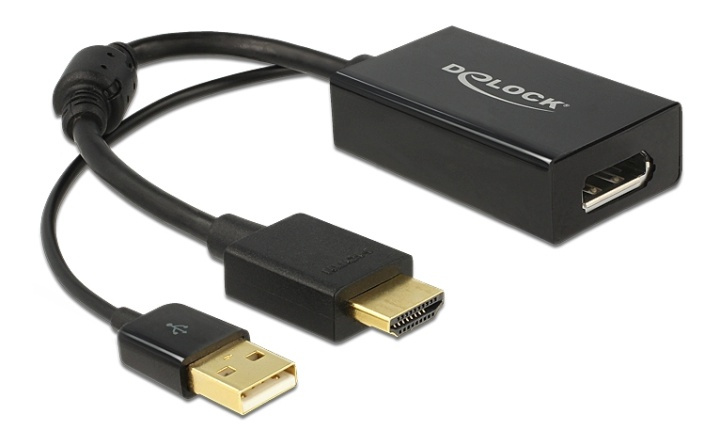 DeLOCK HDMI til DisplayPort-adapter, 4K, HDMI ha, DP hun i gruppen COMPUTERTILBEHØR / Kabler og adaptere / DisplayPort / Adaptere hos TP E-commerce Nordic AB (38-52971)