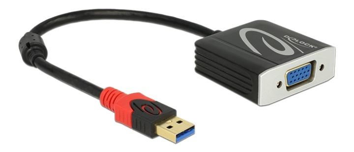 DeLOCK USB 3.0 to VGA adapter, 1920x1200, 0,2m, black i gruppen COMPUTERTILBEHØR / Kabler og adaptere / VGA / Adaptere hos TP E-commerce Nordic AB (38-52987)