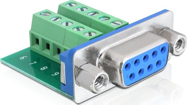 DeLOCK D-sub terminalblockadapter, DB9 hun i gruppen COMPUTERTILBEHØR / Kabler og adaptere / VGA / Adaptere hos TP E-commerce Nordic AB (38-52994)