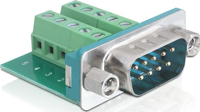 DeLOCK D-sub terminalblockadapter, DB9 han i gruppen COMPUTERTILBEHØR / Kabler og adaptere / VGA / Adaptere hos TP E-commerce Nordic AB (38-52995)