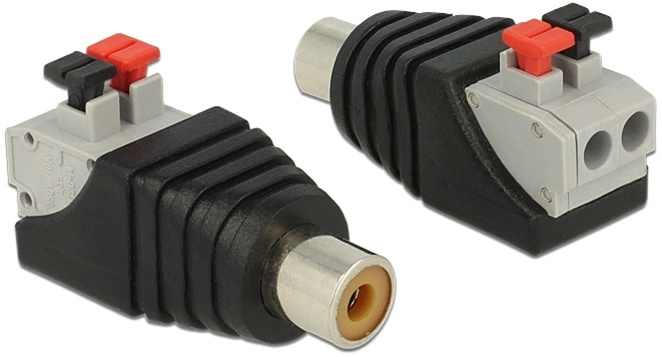 DeLOCK RCA terminalblokadapter, RCA hun, pitch 5mm i gruppen HJEMMEELEKTRONIK / Kabler og adaptere / RCA / Adaptere hos TP E-commerce Nordic AB (38-53011)