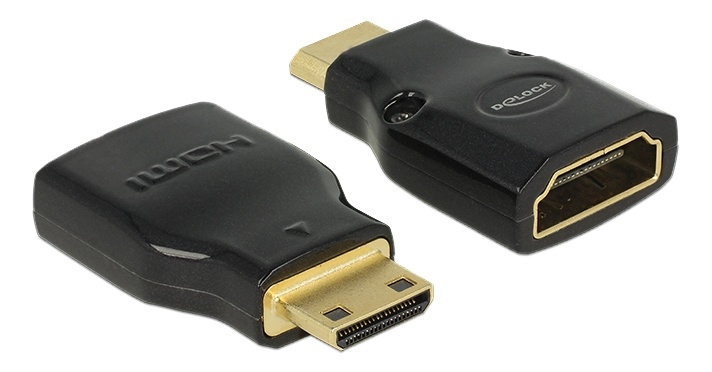 Delock Adapter High Speed HDMI with Ethernet – HDMI Mini-C male > HDMI i gruppen HJEMMEELEKTRONIK / Kabler og adaptere / HDMI / Adaptere hos TP E-commerce Nordic AB (38-53021)