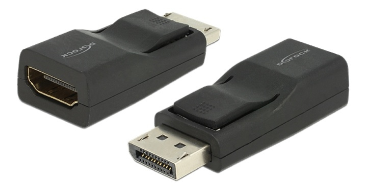 Delock Adapter Displayport 1.2 male > HDMI female 4K Passive black i gruppen COMPUTERTILBEHØR / Kabler og adaptere / DisplayPort / Adaptere hos TP E-commerce Nordic AB (38-53029)