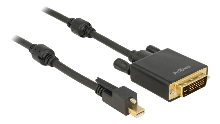 Delock Cable mini Displayport 1.2 male with screw DVI male 4K Active B i gruppen COMPUTERTILBEHØR / Kabler og adaptere / DVI / Kabler hos TP E-commerce Nordic AB (38-53055)