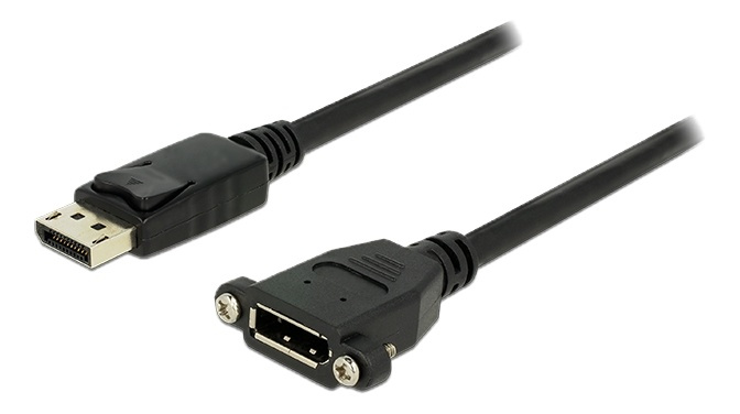 Delock Cable Displayport 1.2 male > Displayport female panel-mount 1 m i gruppen COMPUTERTILBEHØR / Kabler og adaptere / DisplayPort / Kabler hos TP E-commerce Nordic AB (38-53079)