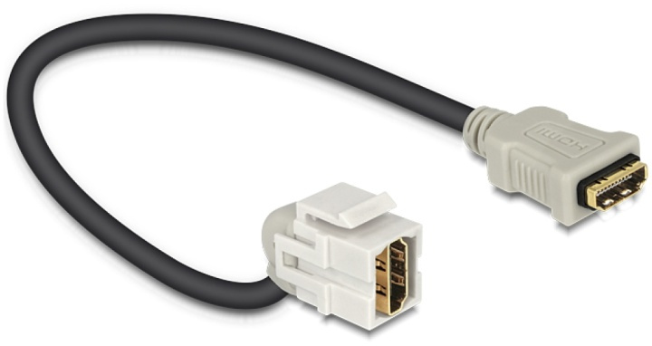 DeLOCK Keystone with cable, HDMI, 22cm, grey i gruppen COMPUTERTILBEHØR / Kabler og adaptere / Netværkskabler / Adaptere og samlemuffer hos TP E-commerce Nordic AB (38-53092)