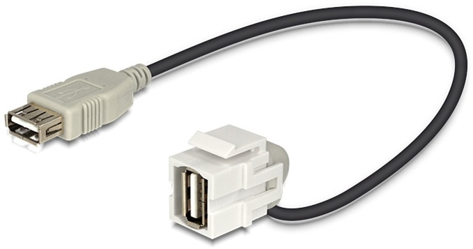 DeLOCK Keystone modul med kabel, USB 2.0 Type A hun - USB Type A hun, i gruppen COMPUTERTILBEHØR / Kabler og adaptere / Netværkskabler / Adaptere og samlemuffer hos TP E-commerce Nordic AB (38-53093)