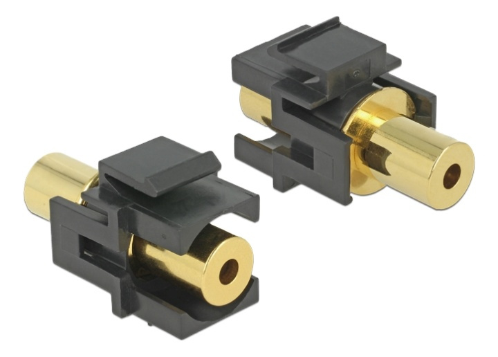 DeLOCK Keystone module, 3.5mm 4-pin fe - 3.5mm 4-pin fe, black i gruppen HJEMMEELEKTRONIK / Kabler og adaptere / Audio Analog / Adaptere hos TP E-commerce Nordic AB (38-53102)