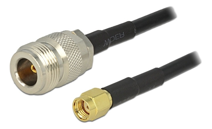 Delock Antenna cable RP-SMA plug > N jack LMR195 1m i gruppen COMPUTERTILBEHØR / Kabler og adaptere / Netværkskabler / RP-SMA hos TP E-commerce Nordic AB (38-53111)