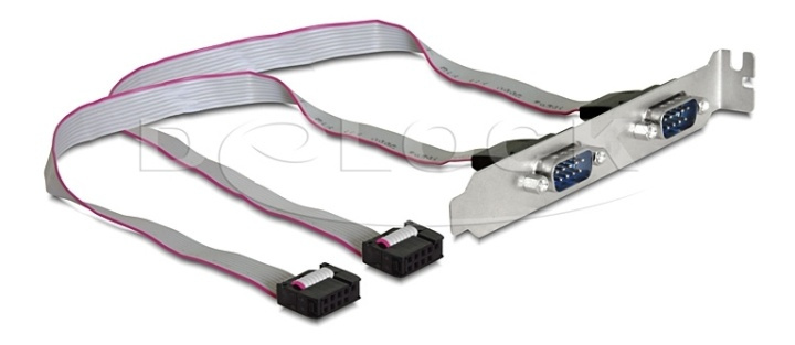 Delock Slot Bracket > 2 x Serial Pin layout: 1:1 i gruppen COMPUTERTILBEHØR / Computerkomponenter / Værktøj og montage hos TP E-commerce Nordic AB (38-53120)