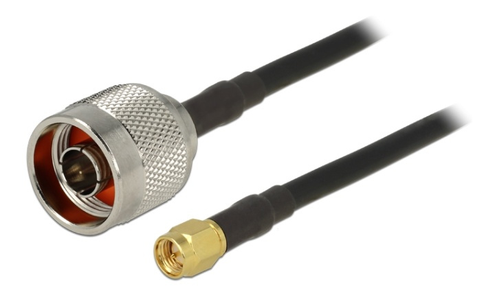 DeLOCK antenna cable, N plug - SMA plug, low loss, 2,5m, black i gruppen HJEMMEELEKTRONIK / Kabler og adaptere / Antennekabler og tilbehør / Antenne kabler hos TP E-commerce Nordic AB (38-53121)