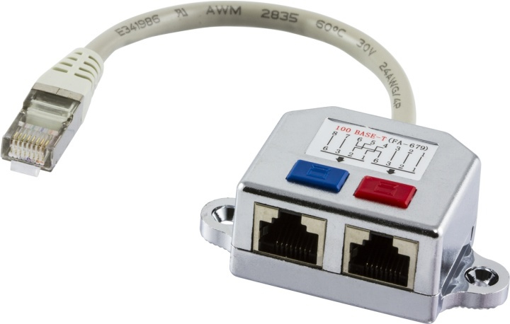 DELTACO Y-kabel RJ45 TP, FTP (skærmet) i gruppen COMPUTERTILBEHØR / Kabler og adaptere / Netværkskabler / Adaptere og samlemuffer hos TP E-commerce Nordic AB (38-53173)