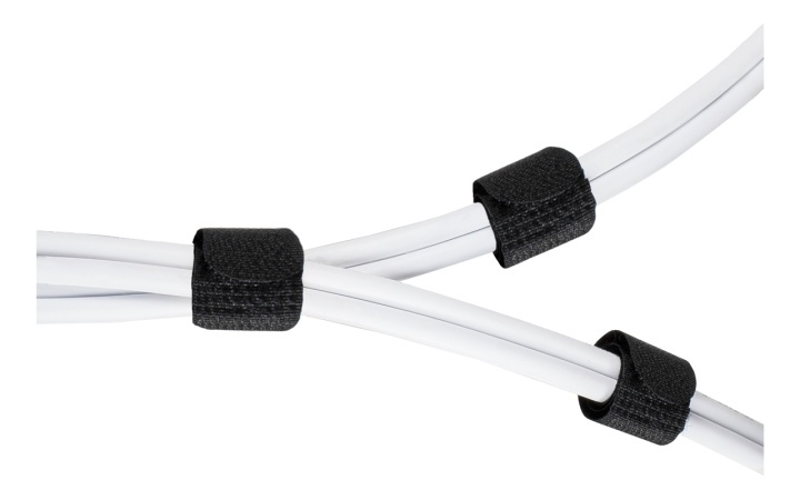 DELTACO Hook and loop fastener cable, 20mm width, 18cm, 10-pack, black i gruppen HJEMMEELEKTRONIK / Kabler og adaptere / Kabelhåndtering hos TP E-commerce Nordic AB (38-53207)