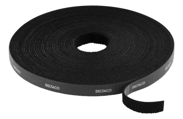 DELTACO Hook and loop fastener cable ties, width 9mm, 10m, black i gruppen HJEMMEELEKTRONIK / Kabler og adaptere / Kabelhåndtering hos TP E-commerce Nordic AB (38-53210)