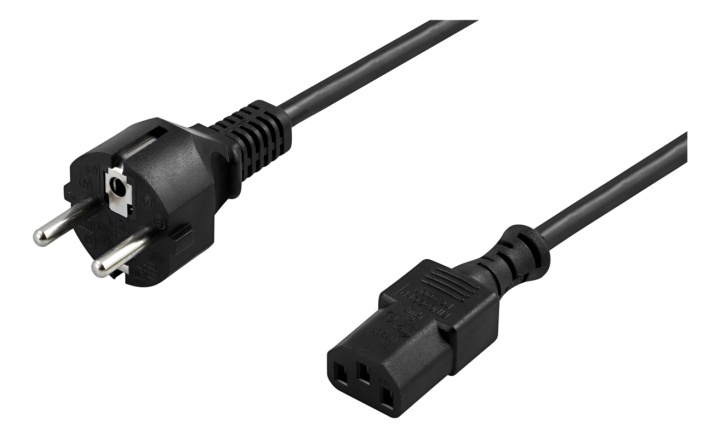 DELTACO grounded power cable, CEE 7/7 to IEC 60320 C13, 10m, black i gruppen COMPUTERTILBEHØR / Kabler og adaptere / Elkabler hos TP E-commerce Nordic AB (38-53274)