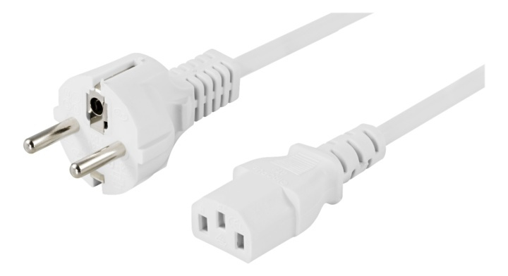 DELTACO grounded power cable, CEE 7/7 to IEC 60320 C13, 10m, white i gruppen COMPUTERTILBEHØR / Kabler og adaptere / Elkabler hos TP E-commerce Nordic AB (38-53275)