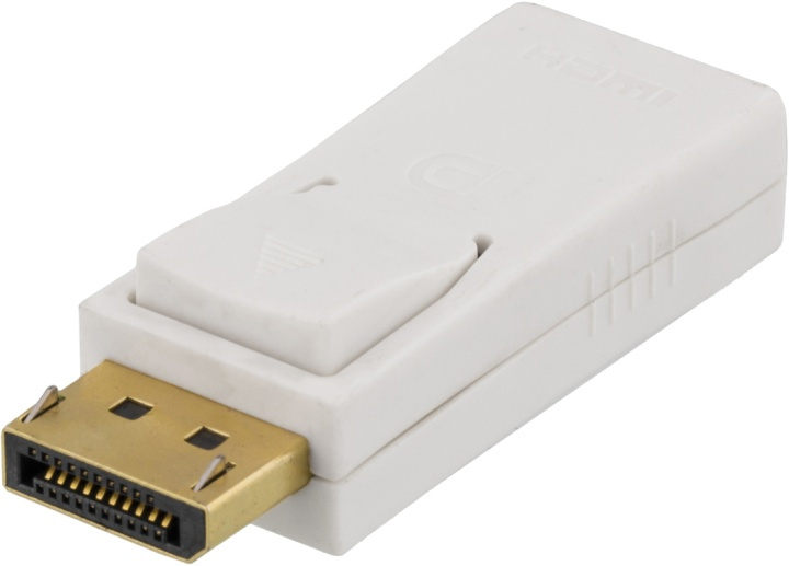 DELTACO DisplayPort til HDMI adapter, han-hun, hvid i gruppen COMPUTERTILBEHØR / Kabler og adaptere / DisplayPort / Adaptere hos TP E-commerce Nordic AB (38-53323)