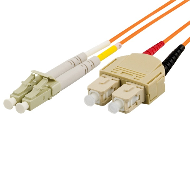 DELTACO fiber cable, LC - SC, 50/125, OM2, duplex, multimode, 7m i gruppen COMPUTERTILBEHØR / Kabler og adaptere / Netværkskabler / Fiberkabling hos TP E-commerce Nordic AB (38-53411)