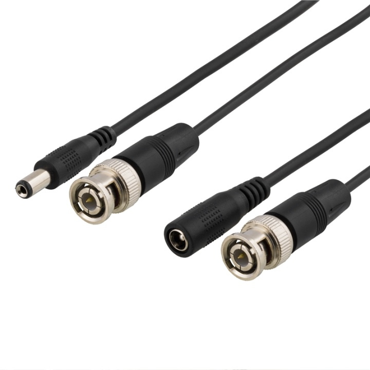 DELTACO coaxial cable with BNC and power, BNC m - m, 2,1mm, 25m, black i gruppen COMPUTERTILBEHØR / Kabler og adaptere / Øvrige computer kabler hos TP E-commerce Nordic AB (38-53464)