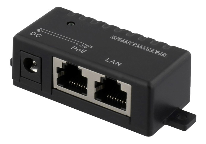 DELTACO Passive Gigabit PoE injector, 48W, Black i gruppen COMPUTERTILBEHØR / Netværk / PoE hos TP E-commerce Nordic AB (38-53498)