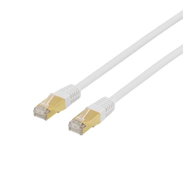 DELTACO S/FTP Cat7 patch cable with RJ45, 0,5m, 600MHz, LSZH, white i gruppen COMPUTERTILBEHØR / Kabler og adaptere / Netværkskabler / Cat7 hos TP E-commerce Nordic AB (38-53554)