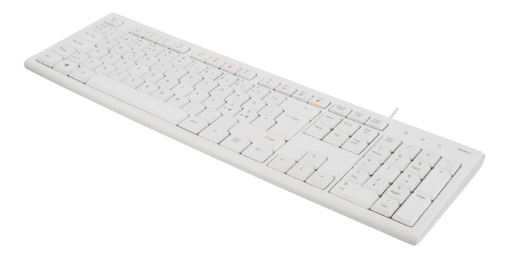 DELTACO Keyboard, 105 keys, Nordic layout, USB, white, 13 media keys, i gruppen COMPUTERTILBEHØR / Mus og tastatur / Tastatur / Med ledning hos TP E-commerce Nordic AB (38-53570)