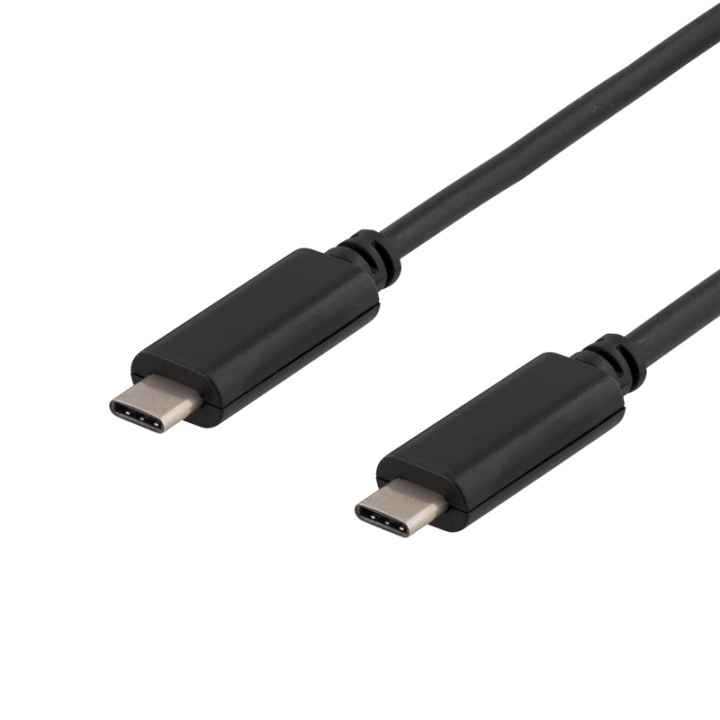 DELTACO USB 3.1 cable, Gen 1, Type C M - Type C M, 0.25m, black i gruppen SMARTPHONES & TABLETS / Opladere og kabler / Kabler / Kabler Type C hos TP E-commerce Nordic AB (38-53691)