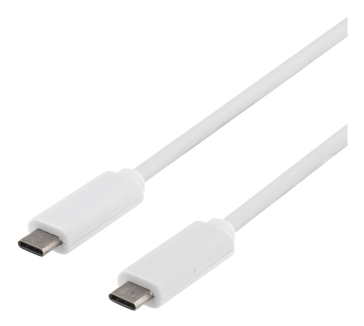 DELTACO USB 3.1 cable, Gen 1, Type C - Type C, 1m, white i gruppen COMPUTERTILBEHØR / Kabler og adaptere / USB / USB-C hos TP E-commerce Nordic AB (38-53698)