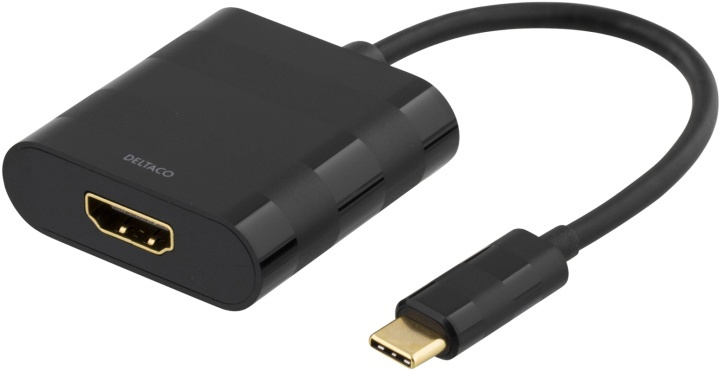 DELTACO, USB 3.1 til HDMI adapter, USB-C han - HDMI hun, sort i gruppen HJEMMEELEKTRONIK / Kabler og adaptere / HDMI / Adaptere hos TP E-commerce Nordic AB (38-53775)