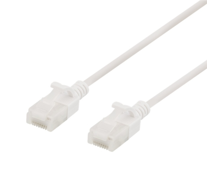 DELTACO U/UTP Cat6a patch cable, slim, 3,5mm diameter, 1m, white i gruppen COMPUTERTILBEHØR / Kabler og adaptere / Netværkskabler / Cat6 hos TP E-commerce Nordic AB (38-53787)