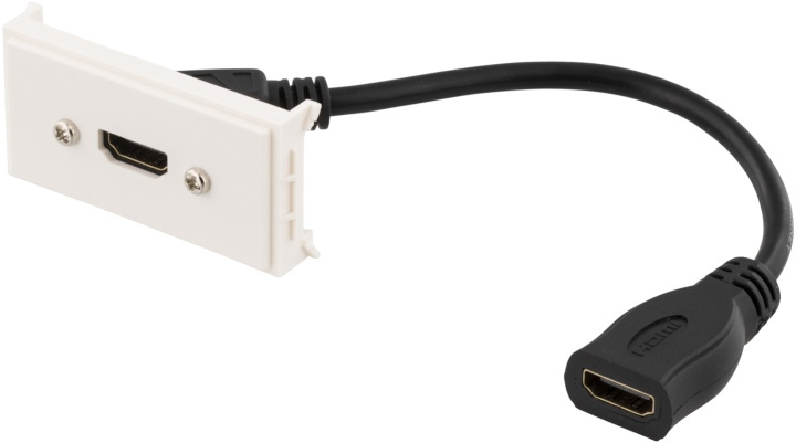 DELTACO Stikpanel, 1xHDMI, 19-pin hun, 0,2m, hvid i gruppen HJEMMEELEKTRONIK / Kabler og adaptere / HDMI / Adaptere hos TP E-commerce Nordic AB (38-53805)