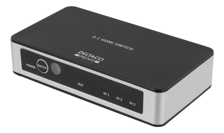 Premium HDMI-switch med 3 porte, IR-fjernbetjening, Ultra HD i 60 Hz, sort i gruppen COMPUTERTILBEHØR / Kabler og adaptere / HDMI / VGA / DVI switche hos TP E-commerce Nordic AB (38-53940)