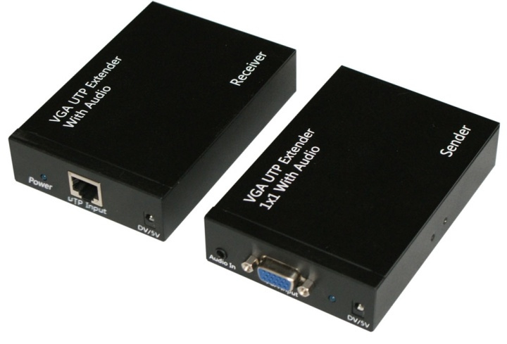 VGA og lyd-forlænger over Ethernet-kabel, op til 300m, 1080p upp till i gruppen COMPUTERTILBEHØR / Kabler og adaptere / VGA / Adaptere hos TP E-commerce Nordic AB (38-54149)