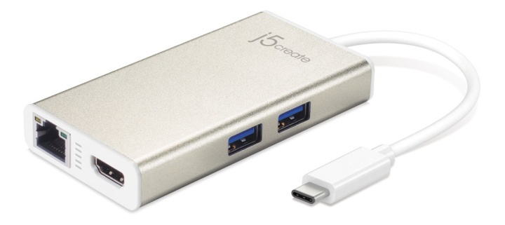 j5create USB 3.1 hub with Gigabit Ethernet and HDMI, USB Type C i gruppen COMPUTERTILBEHØR / Computer Tilbehør / USB-hubs hos TP E-commerce Nordic AB (38-54715)