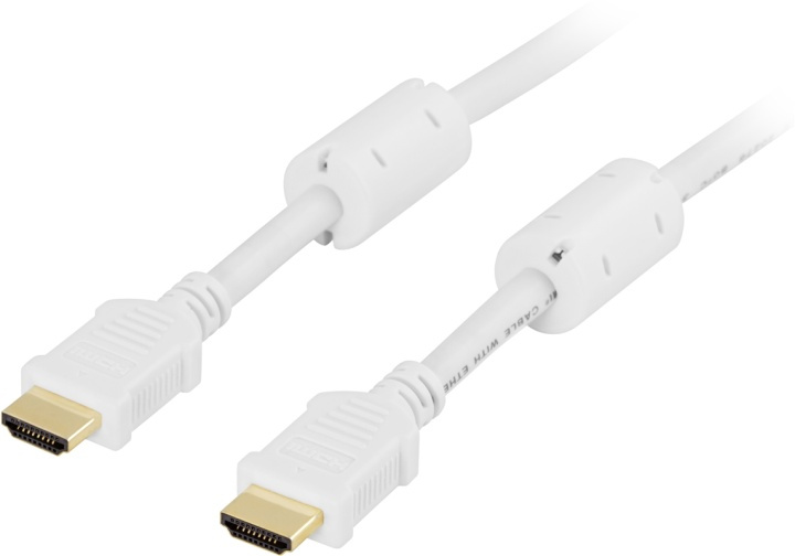 DELTACO HDMI High Speed kabel med Ethernet, HDMI Type A han, 10m, hvid i gruppen HJEMMEELEKTRONIK / Kabler og adaptere / HDMI / Kabler hos TP E-commerce Nordic AB (38-5508)