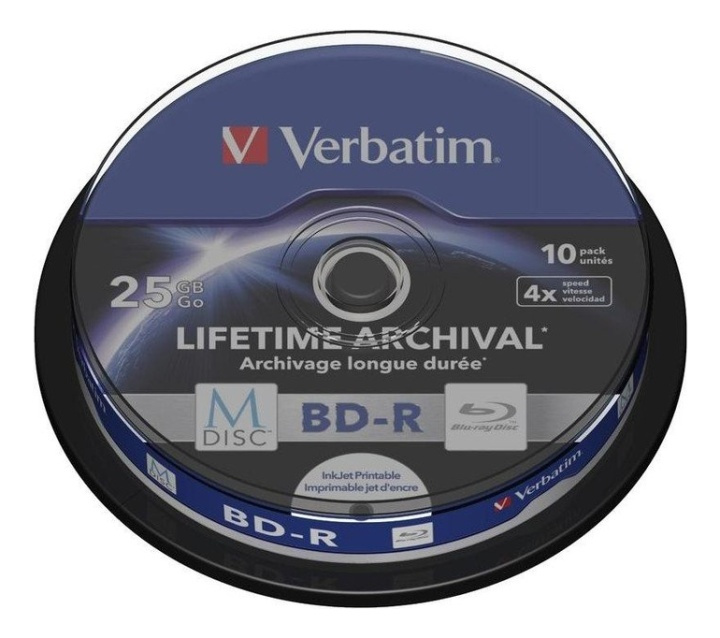 Verbatim M-Disc BD-R 4x 25GB/200min Spindle 10p i gruppen HJEMMEELEKTRONIK / Lagringsmedier / CD / DVD / BD-diske / Blu-Ray hos TP E-commerce Nordic AB (38-55904)