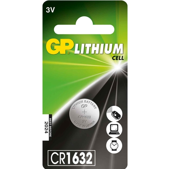 GP CR1632 3V 1-pack Lithium i gruppen HJEMMEELEKTRONIK / Batterier og opladere / Batterier / Knapcelle hos TP E-commerce Nordic AB (38-56296)