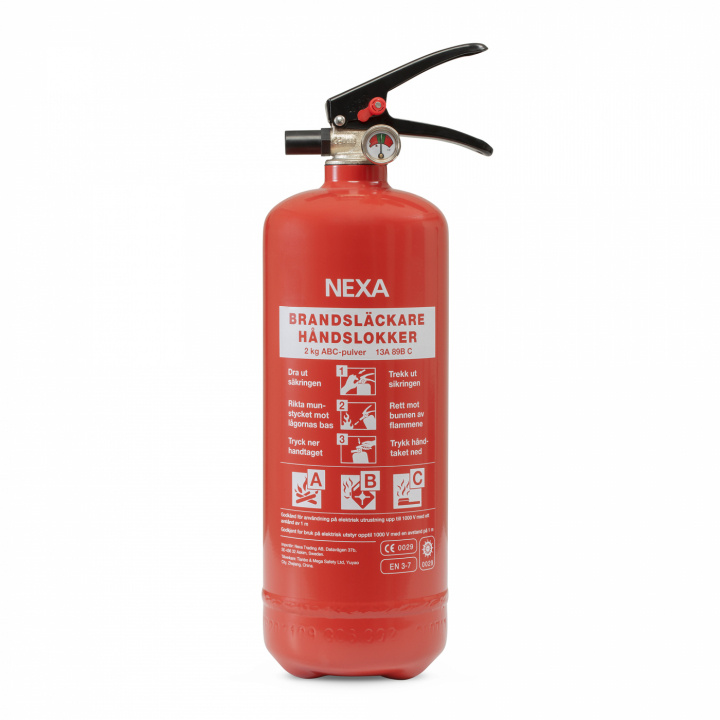 Nexa brandsläckare, 2 Kg ABC-pulver med väggfäste (13402) i gruppen HJEM, HUS & HAVE / Alarm, Sikkerhed & Overvågning / Brand, røg, gas / Brandslukker hos TP E-commerce Nordic AB (38-5686)