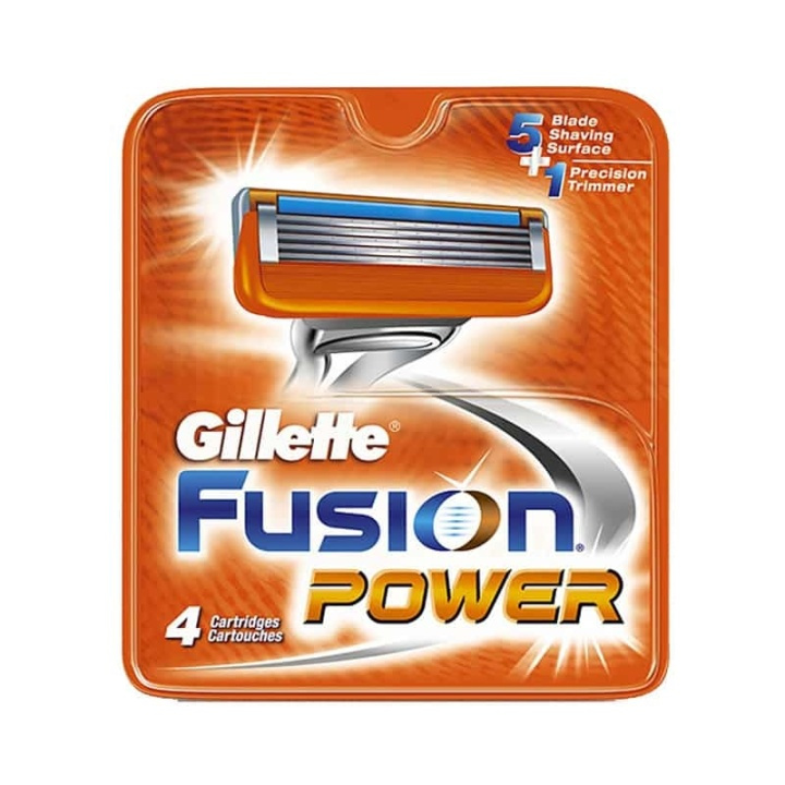 Gillette Fusion Power 4-pack i gruppen SKØNHED & HELSE / Hår og styling / Barbering og trimning / Barberskraber og tilbehør hos TP E-commerce Nordic AB (38-57196)